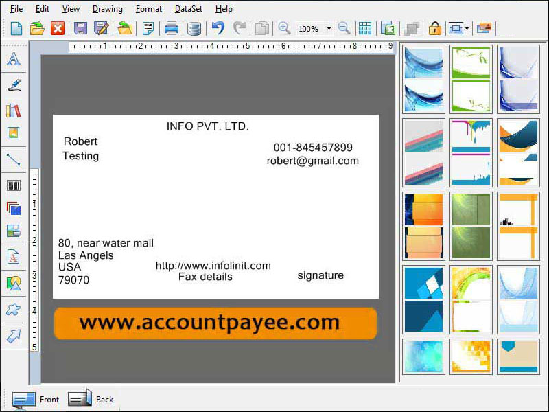 Screenshot of Make Business Cards Software