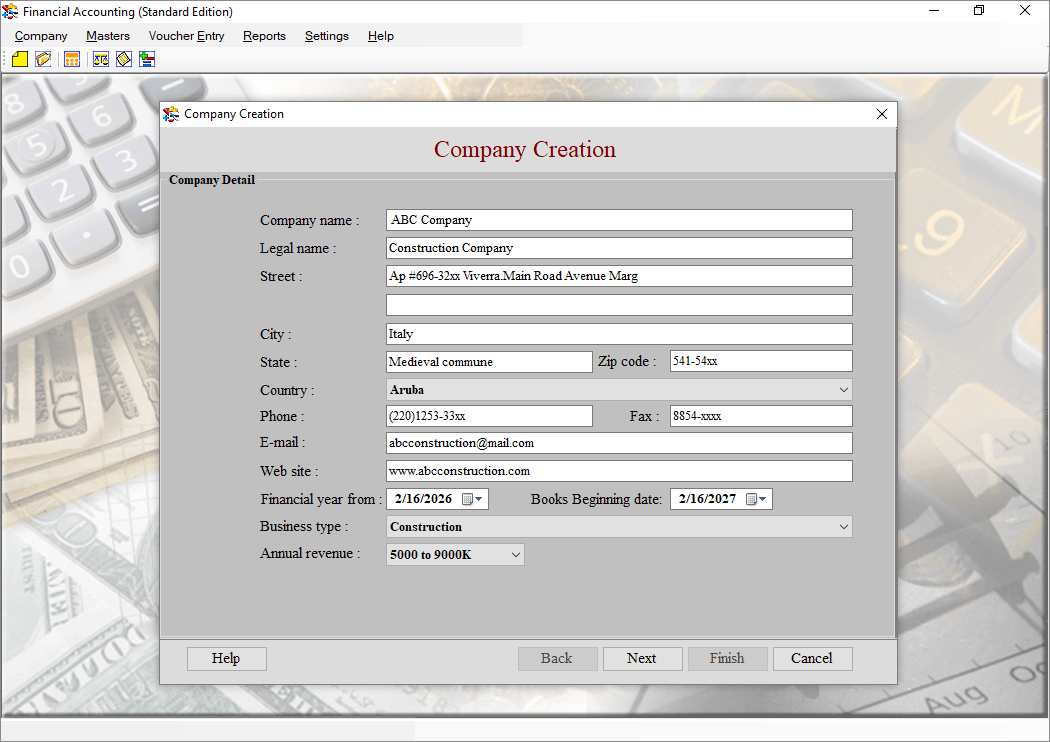 Create New Company Create New Company