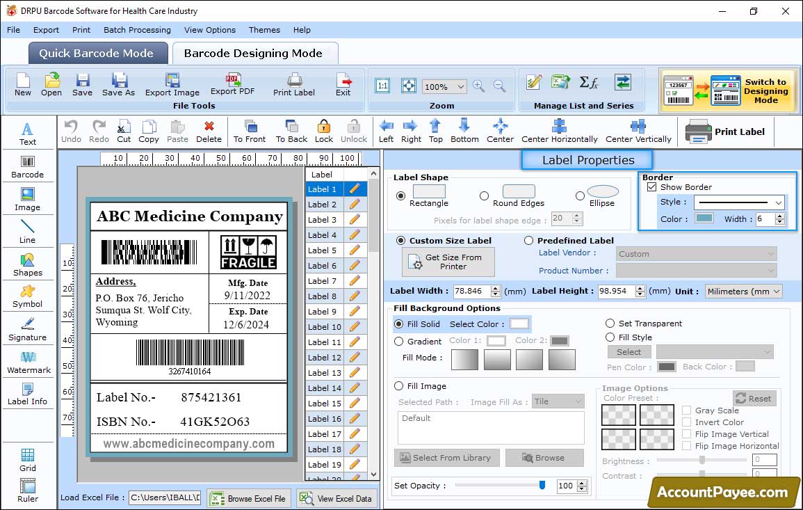 Label Properties