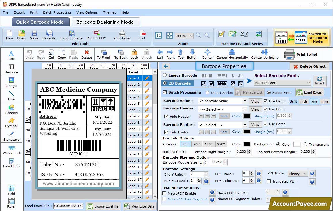 Barcode Properties