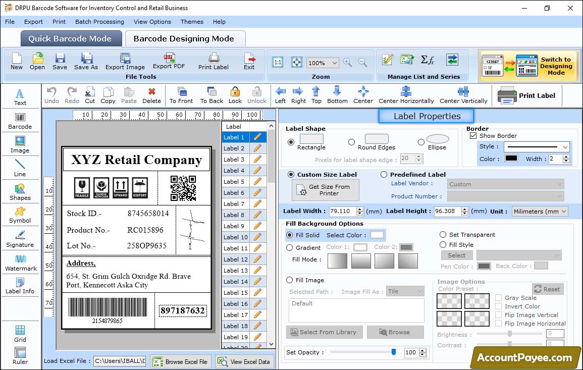 Label Properties