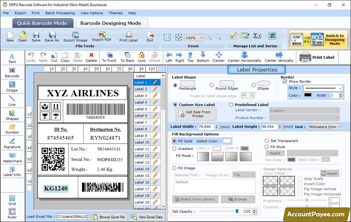 Label Properties