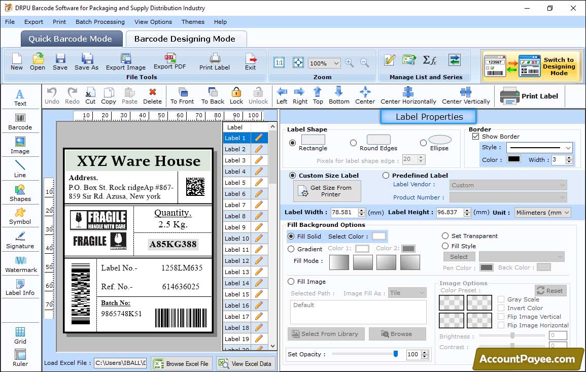 Label Properties