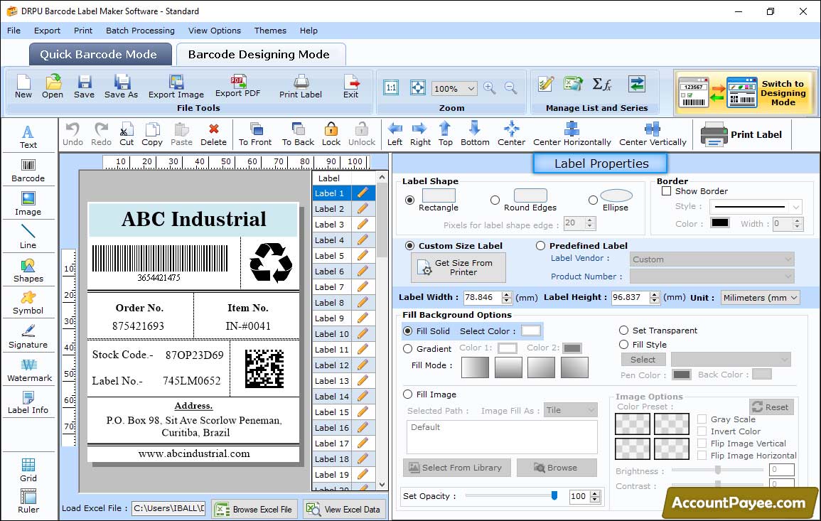 Label Properties