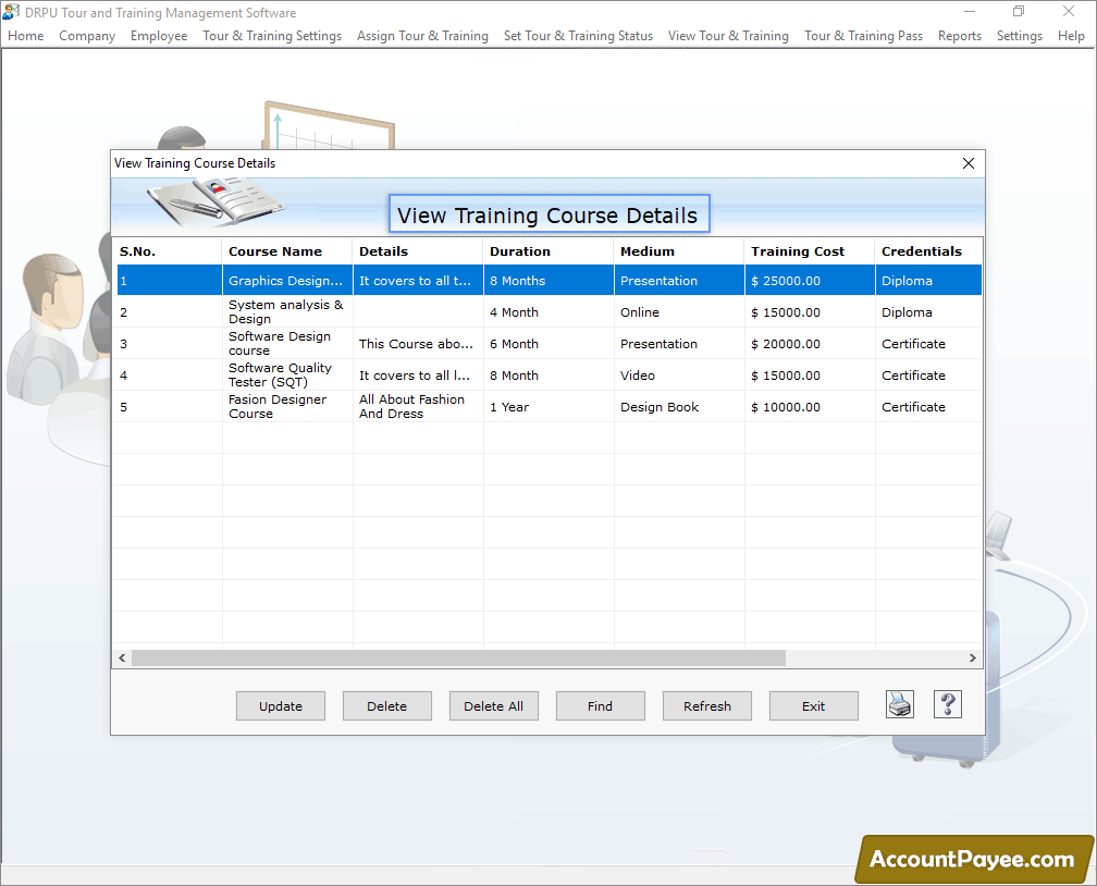 View Training Course Details