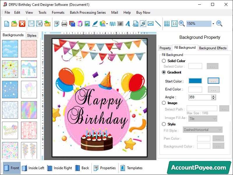 Screenshot of Online Birthday Cards Software